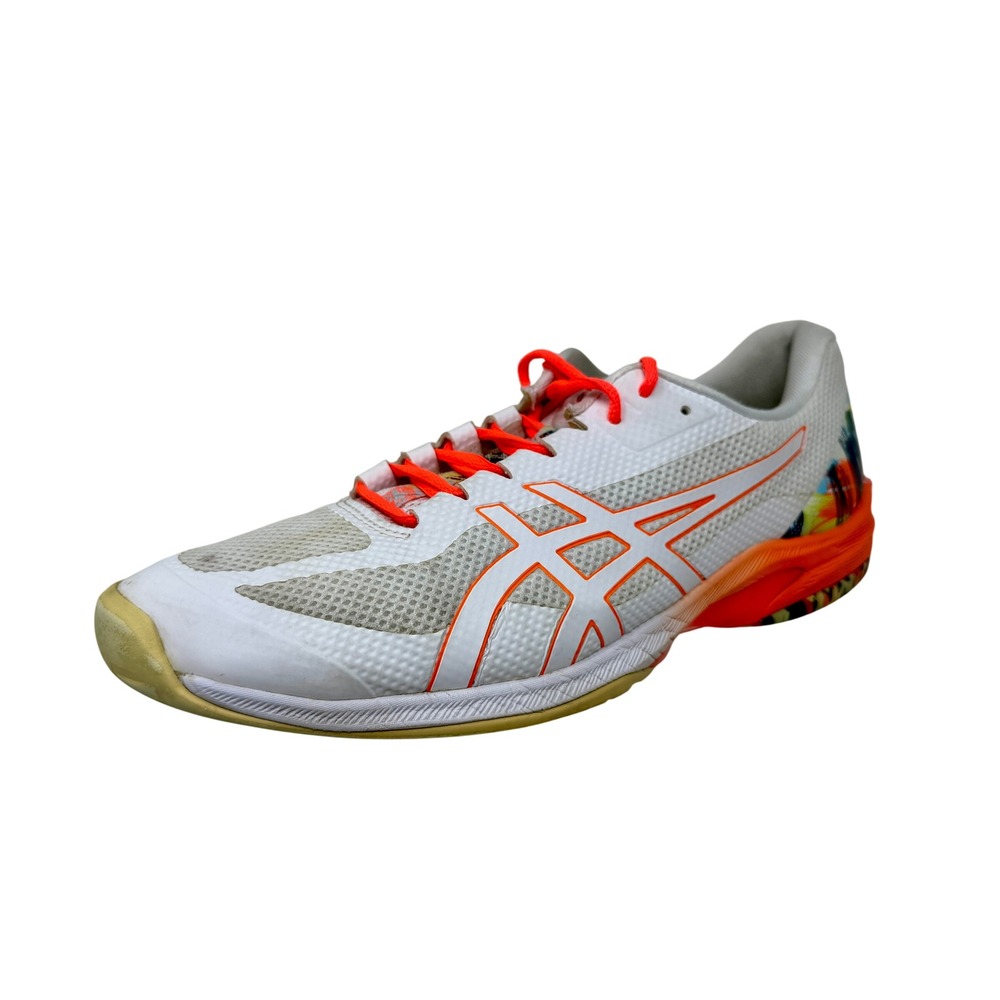 ASICS GEL Tactic Men's Sz 12 White Orange Indoor Court Volleyball Shoes EU 44.5
